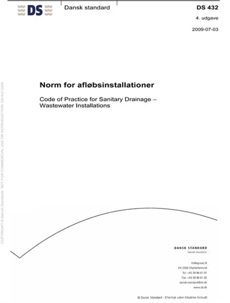 DS 432 Norm for afløbsinstallationer