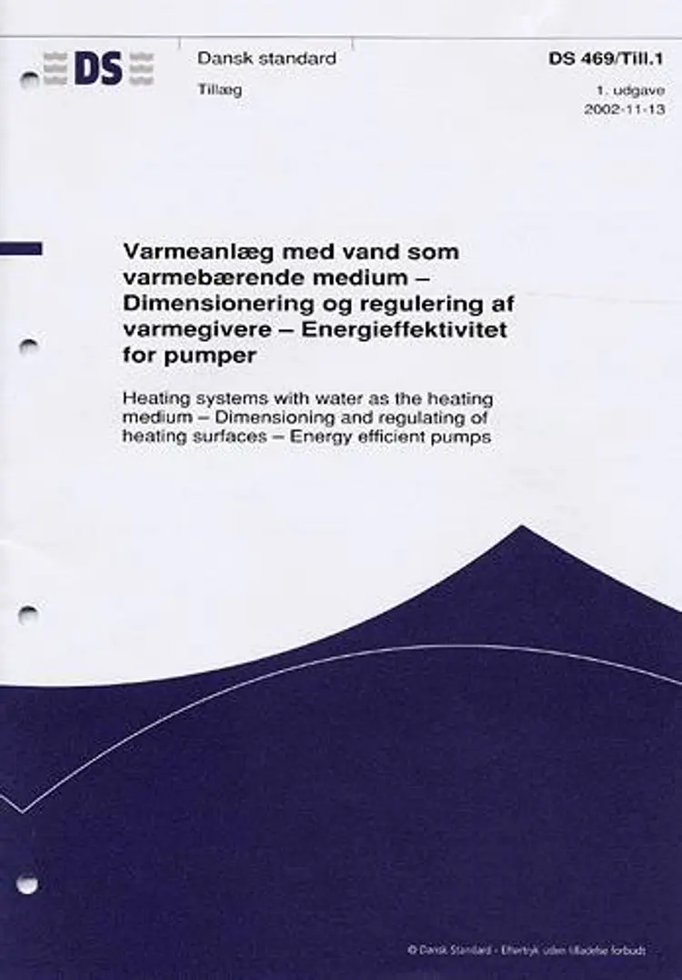 DS 469 - Varmeanlæg med vand som varmebærende medium 