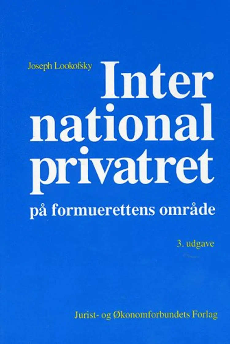 International privatret på formuerettens område af Joseph M. Lookofsky