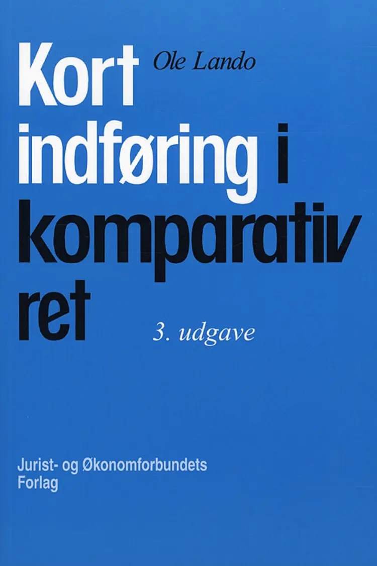 Kort indføring i komparativ ret af Lando O