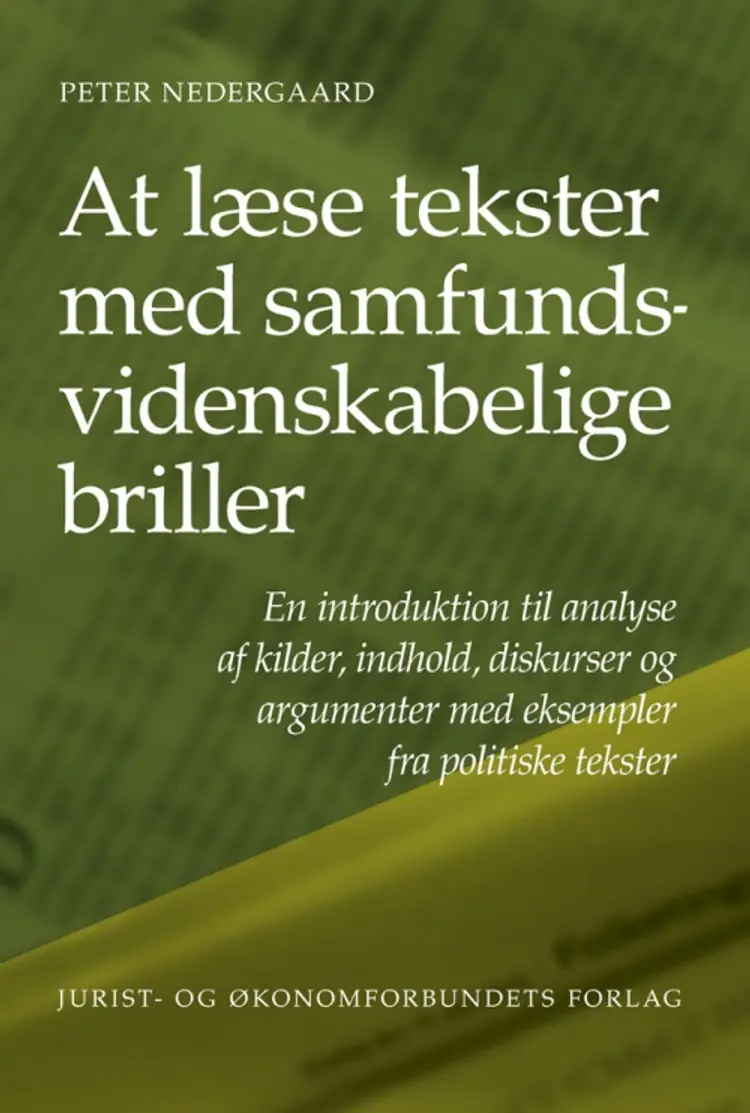 At læse tekster med samfundsvidenskabelige briller af Peter Nedergaard