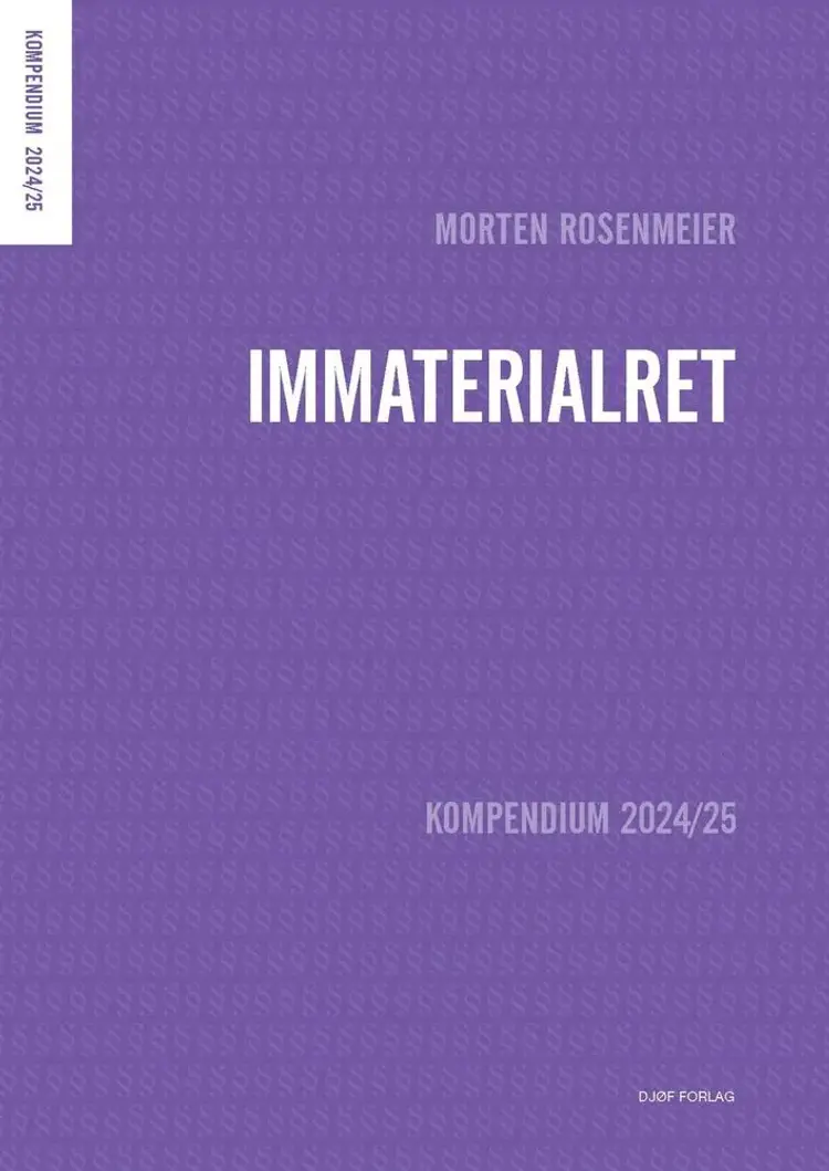 Kompendium i immaterialret af Morten Rosenmeier