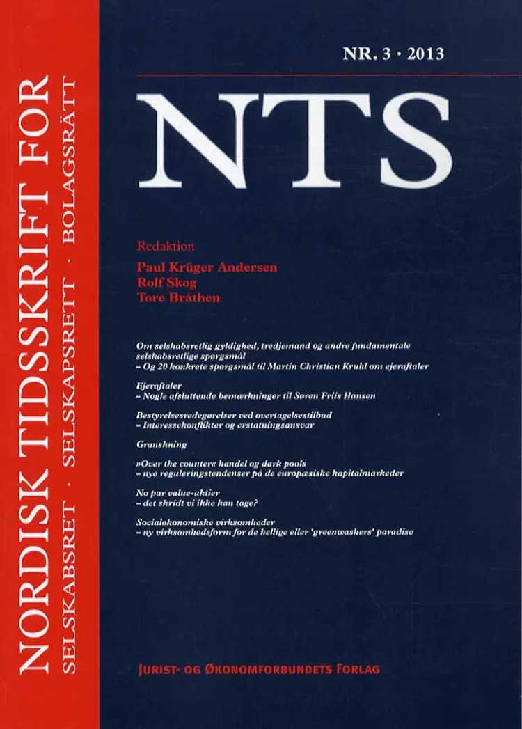 Nordisk Tidsskrift for Selskabsret nr. 3 af Paul Krüger Andersen