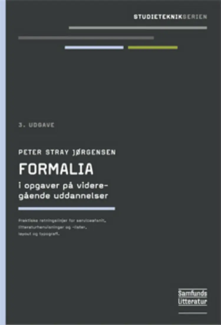 Formalia i opgaver på videregående uddannelser af Peter Stray Jørgensen