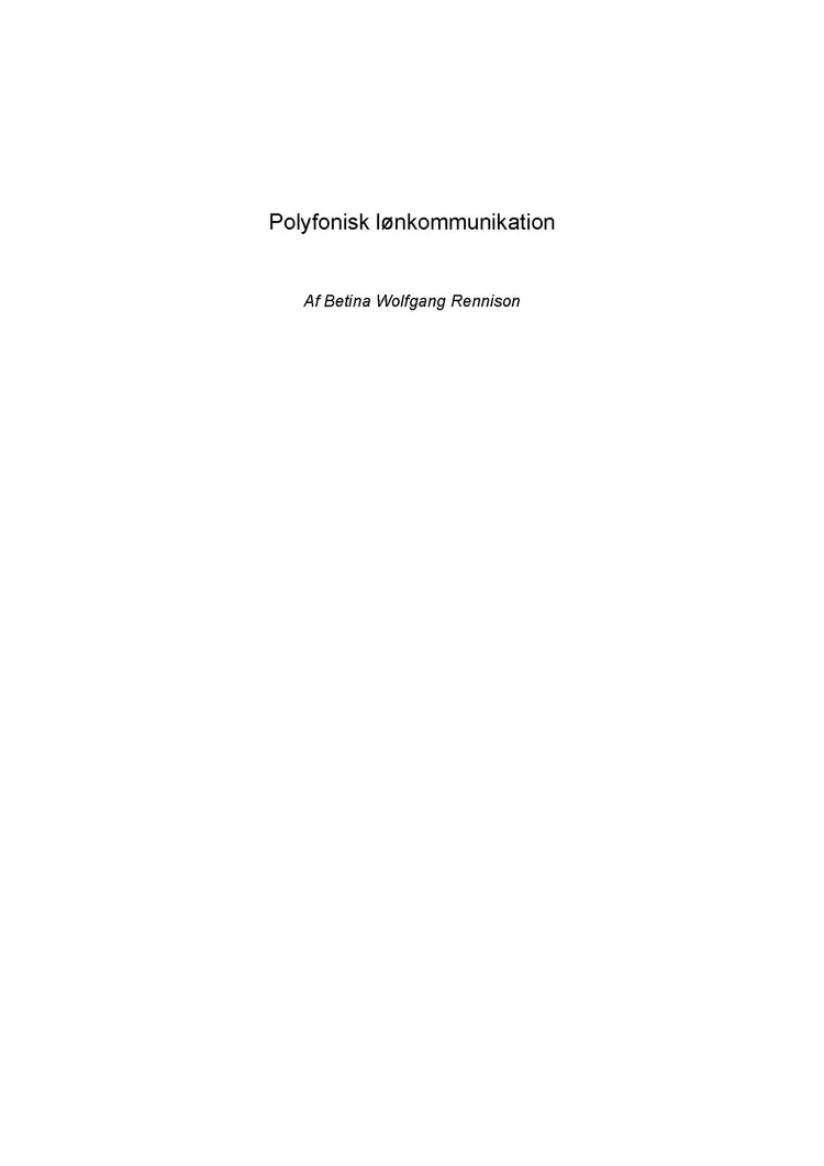 Polyfonisk lønkommunikation af Betina Wolfgang Rennison