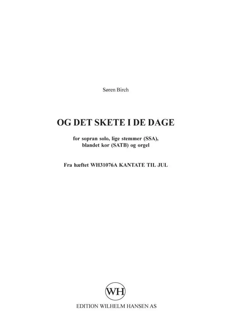 Og det skete i de dage af Søren Birch