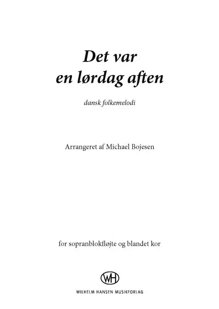 Det var en lørdag aften af Michael Bojesen