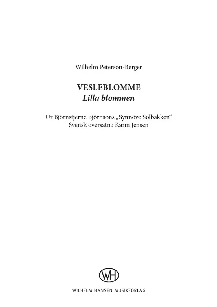Vesleblomme af Bjørnstjerne Bjørnson