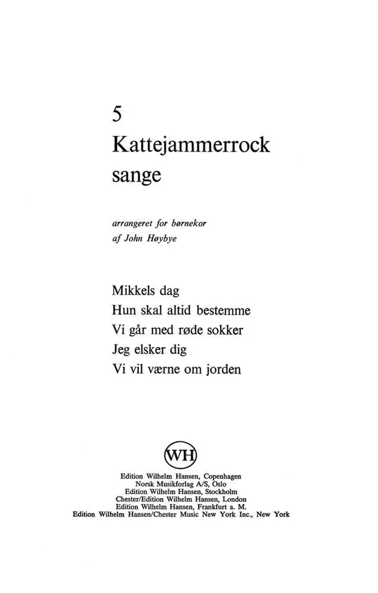 5 Kattejammerrock sange af Bo Schiøler