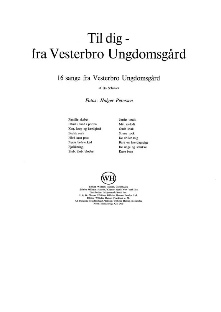 Til dig - fra Vesterbro Ungdomsgård af Bo Schiøler