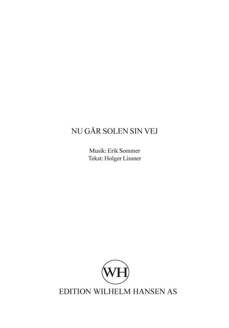 Nu går solen sin vej af Erik Sommer