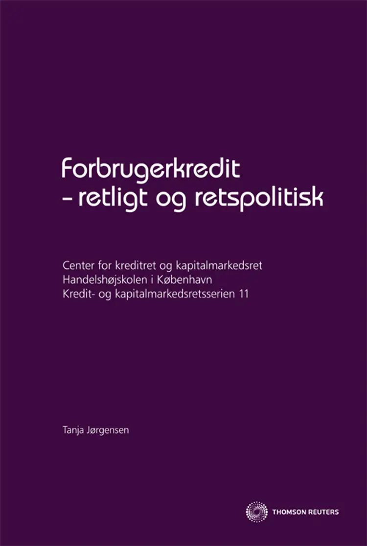 Forbrugerkredit - retligt og retspolitisk af Tanja Jørgensen