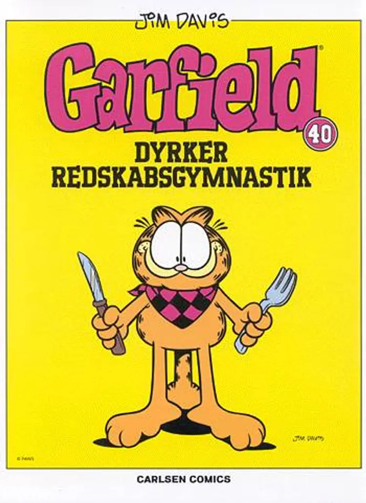 Garfield dyrker redskabsgymnastik af Jim Davis