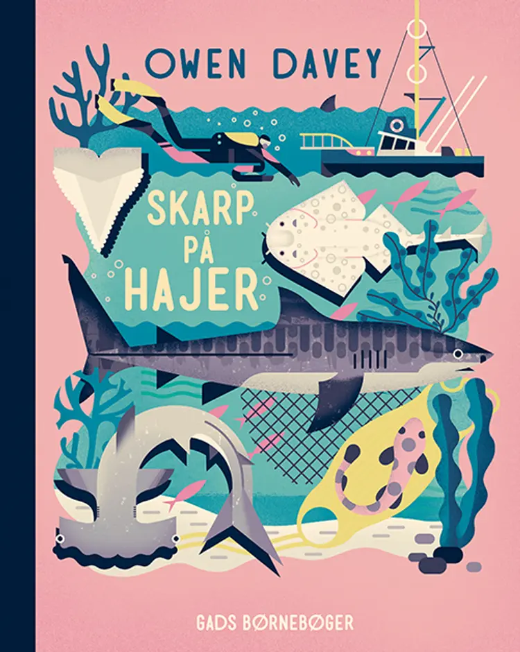 Skarp på hajer af Owen Davey