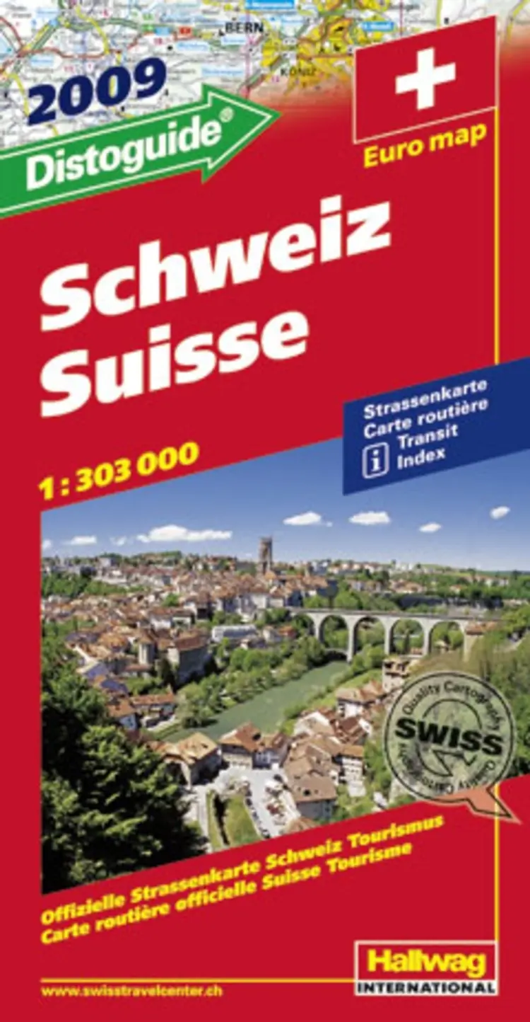 Hallwag, vejkort, Schweiz (m/ distoguide) - 2010