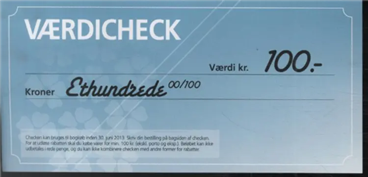 Værdicheck 100 kr. Nye Bøger af -