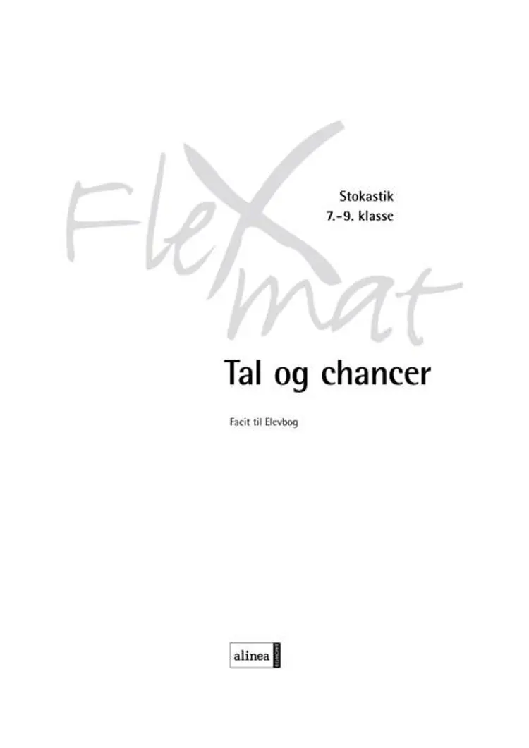 Tal og chancer, Facit til elevbog, Netadgang af Cristian Borch