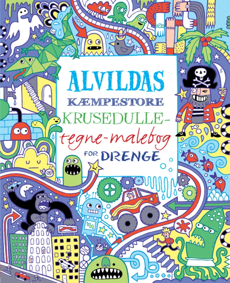 Alvildas kæmpestore krusedulle-tegne-malebog for drenge af Erica Harrison m.fl.