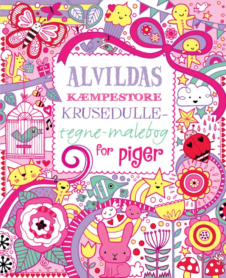Alvildas kæmpestore krusedulle-tegne-malebog for piger af Erica Harrison m.fl.