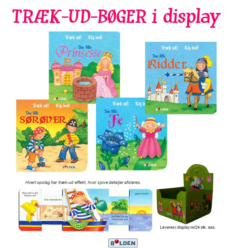 Træk-ud-bøger 1-4 (display med 24 stk. ass.)