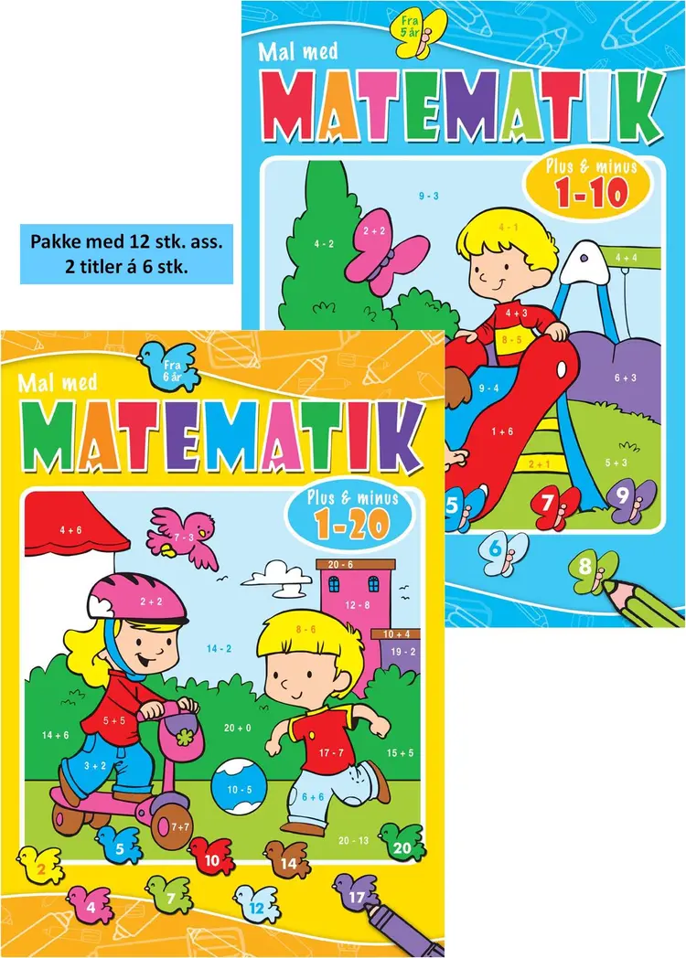 Mal med matematik 1-4 (pakke m/12 ass.)
