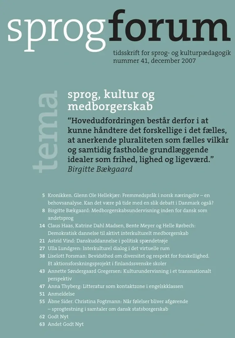 Sprog, kultur og medborgerskab af Bente Meyer