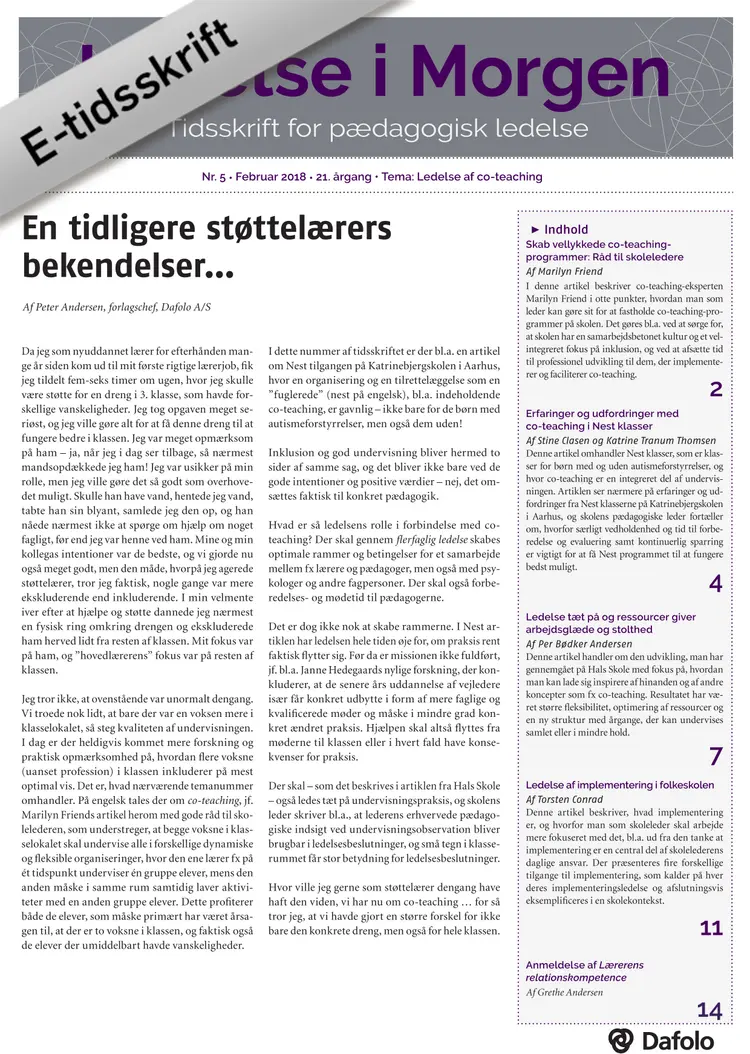 Ledelse i morgen. Nr. 5 - Februar 2018 af Katrine Tranum Thomsen