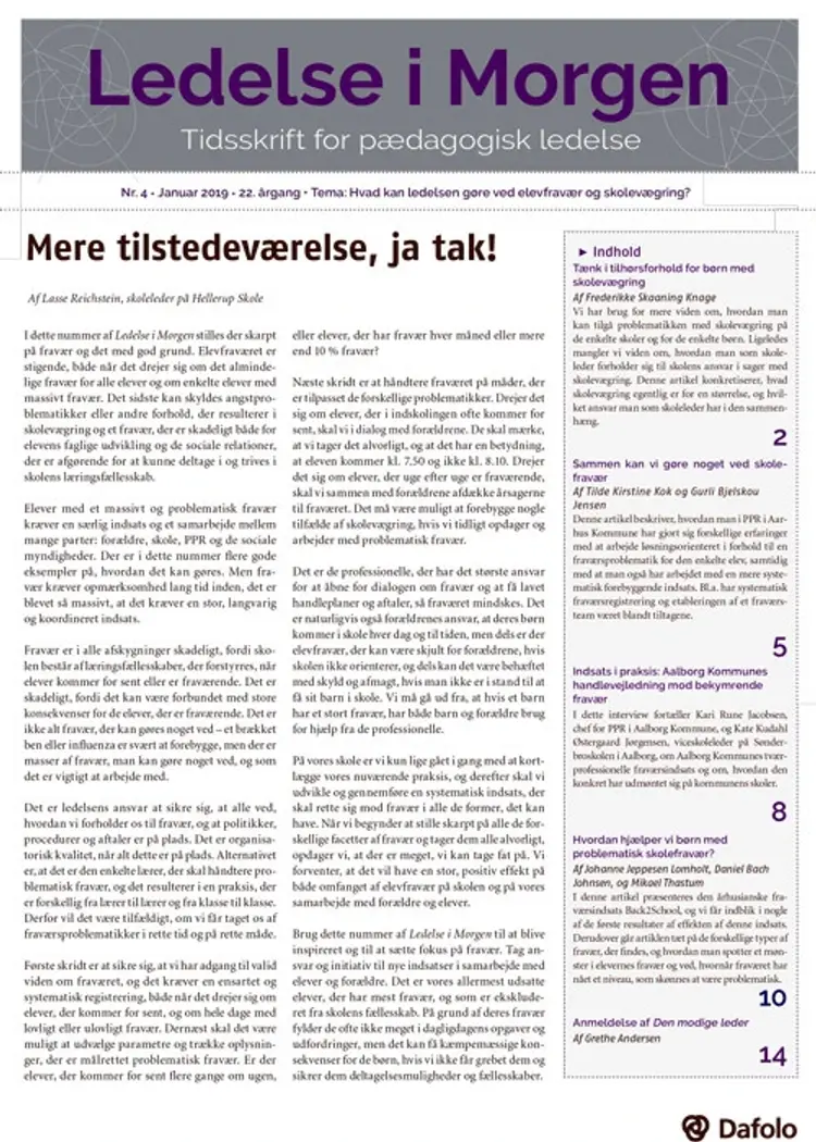 Ledelse i Morgen, nr. 4 - januar 2019 (e-tidsskrift pdf) af Grethe Andersen