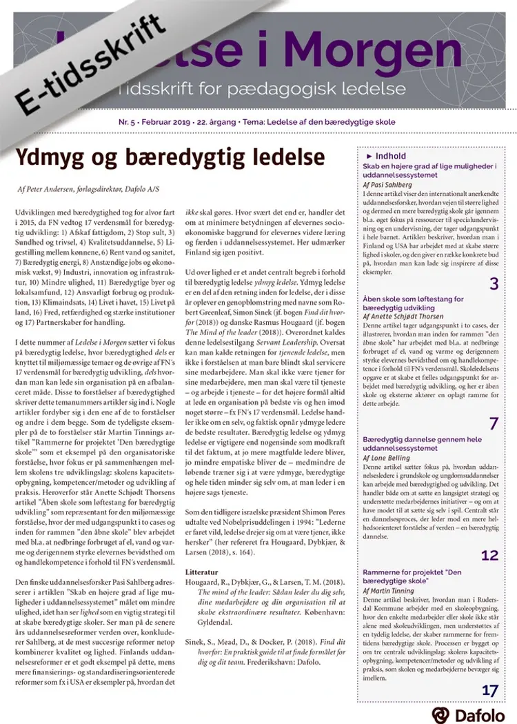 Ledelse i Morgen Nr. 5. - Februar 2019 (E-tidsskrift, pdf) af Peter Andersen