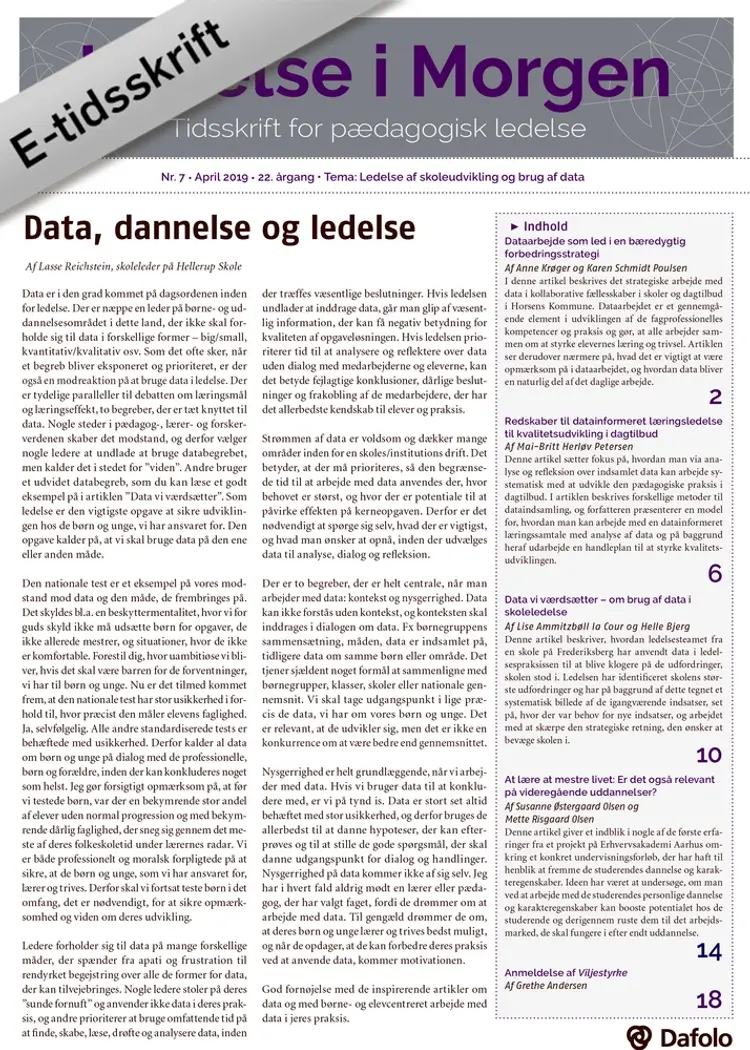 Ledelse i Morgen, nr. 7 - april 2019 (e-tidsskrift pdf) af Mai-Britt Herløv Petersen