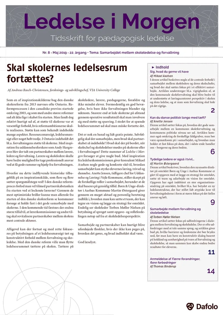 Ledelse i Morgen, Nr. 8 - maj 2019 af Martin Østergaard