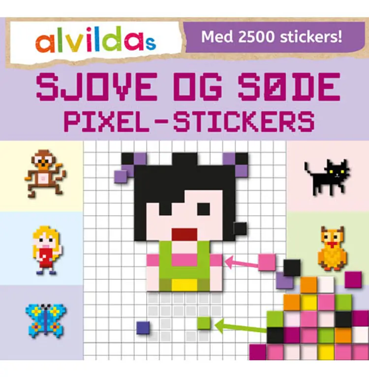 Alvildas sjove og søde pixel-stickers (sæt á 3 stk. Pris pr. stk. 69,95)