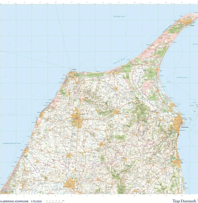 Trap Danmark. Kort over Hjørring Kommune af Trap Danmark