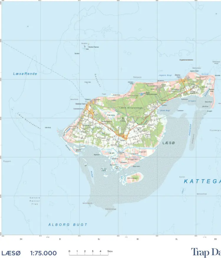 Trap Danmark. Kort over Læsø Kommune af Trap Danmark