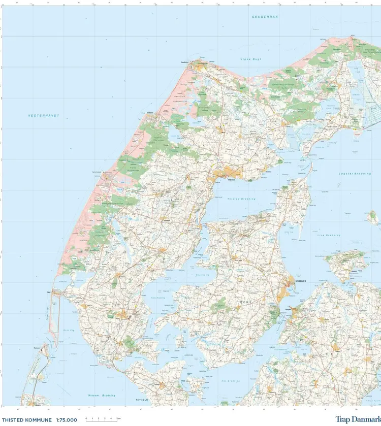 Trap Danmark. kort over Thisted Kommune af Trap Danmark