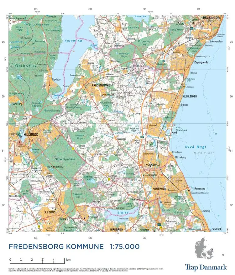 Trap Danmark: Kort over Fredensborg Kommune af Trap Danmark