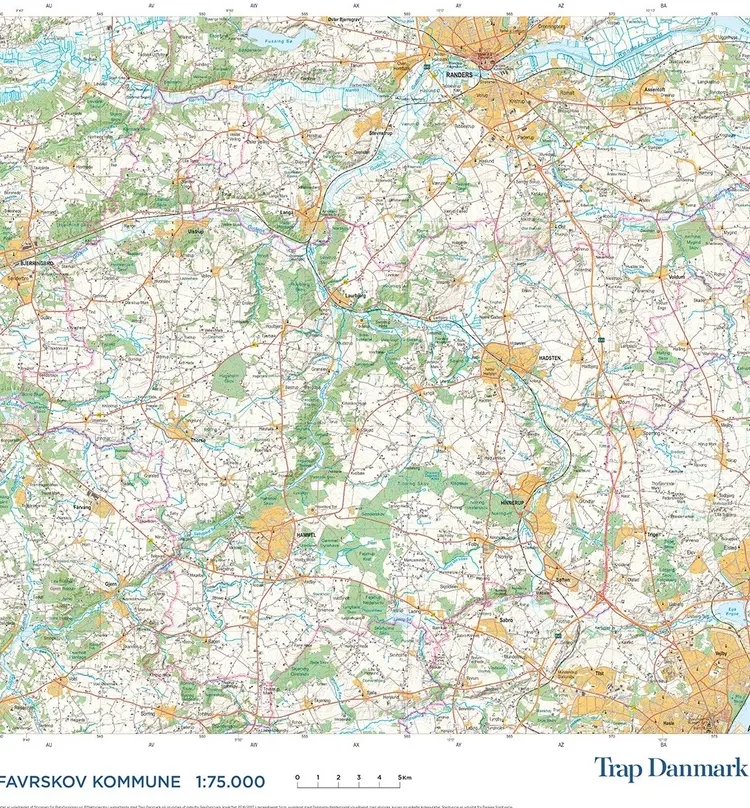 Trap Danmark: Kort over Favrskov Kommune af Trap Danmark