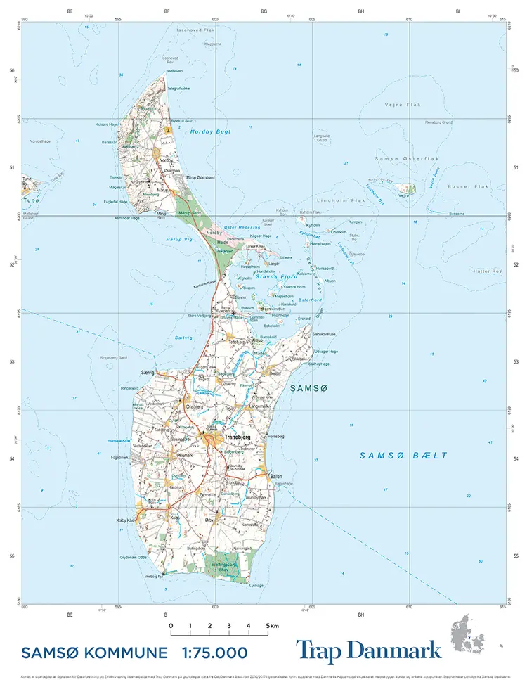 Trap Danmark: Kort over Samsø af Trap Danmark