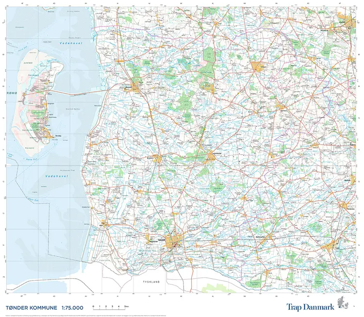 Trap Danmark: Kort over Tønder Kommune af Trap Danmark