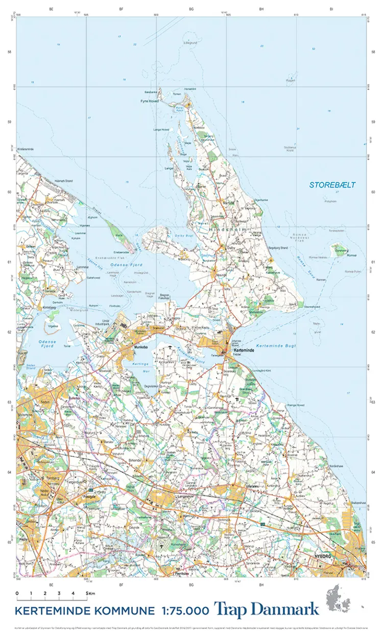 Trap Danmark: Kort over Kerteminde Kommune af Trap Danmark