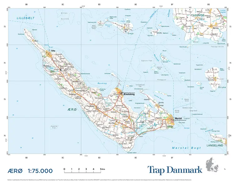 Trap Danmark: Kort over Ærø af Trap Danmark