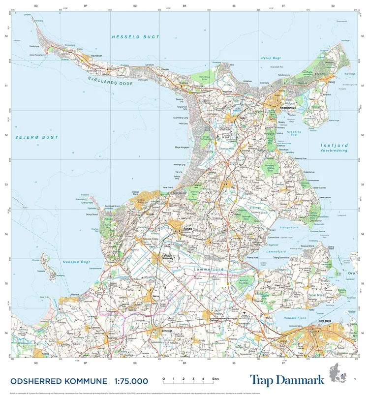 Trap Danmark: Kort over Odsherred Kommune af Trap Danmark
