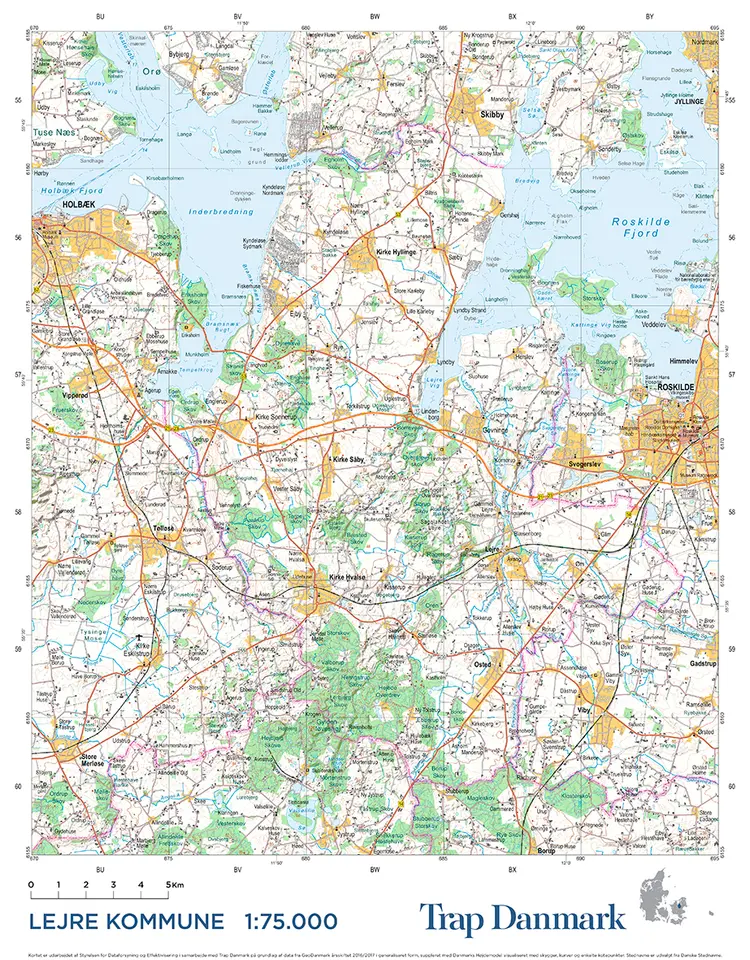 Trap Danmark: Kort over Lejre Kommune af Trap Danmark