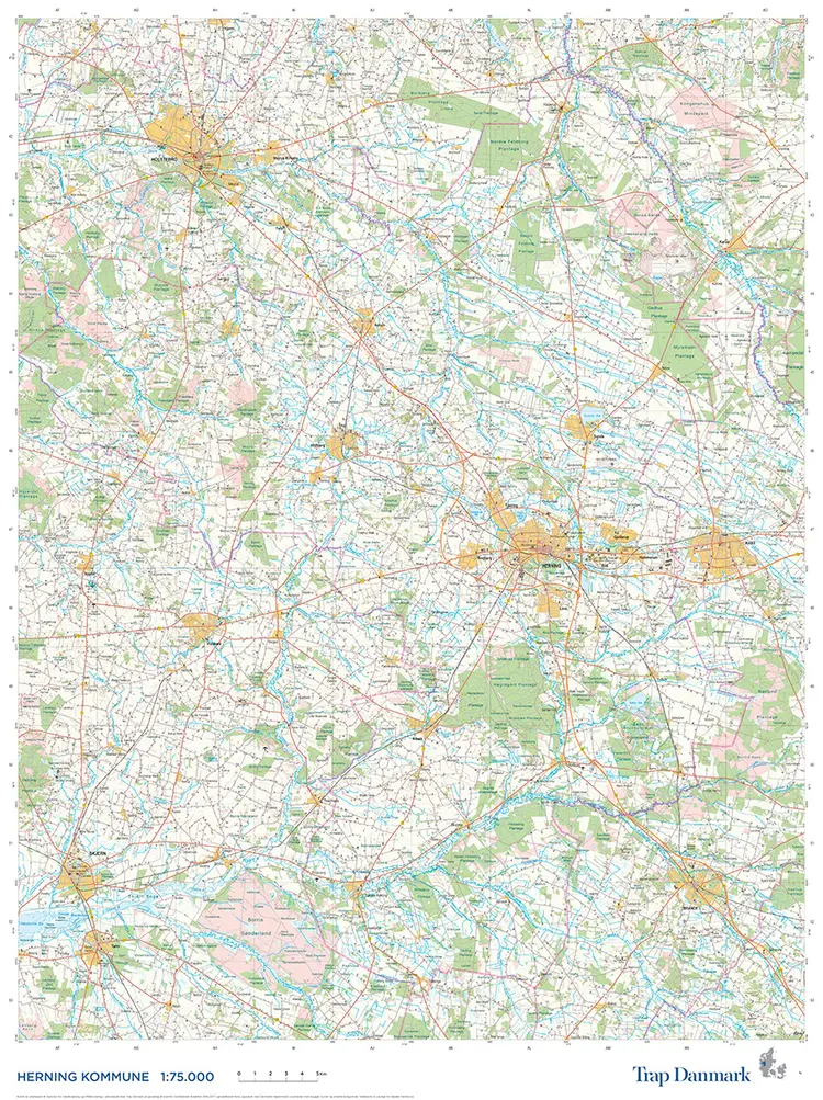 Trap Danmark: Falset kort over Herning Kommune af Trap Danmark