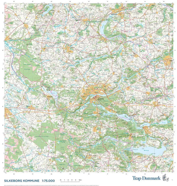 Trap Danmark: Falset kort over Silkeborg Kommune af Trap Danmark