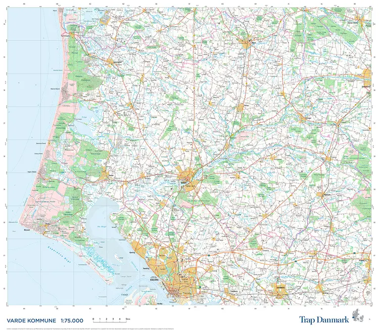 Trap Danmark: Falset kort over Varde Kommune af Trap Danmark