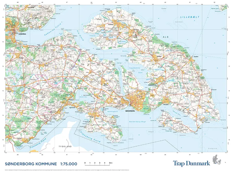 Trap Danmark: Falset kort over Sønderborg Kommune af Trap Danmark