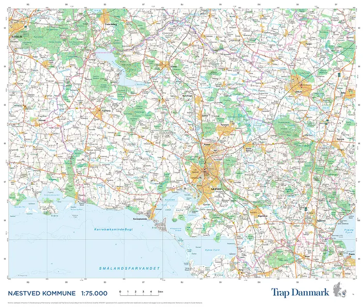 Trap Danmark: Falset kort over Næstved Kommune af Trap Danmark