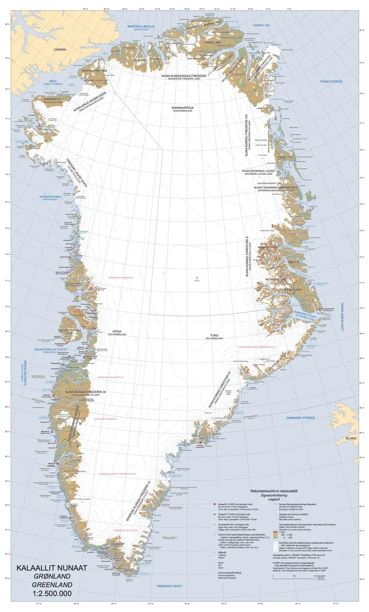 Trap Grønland falset kort af Trap Danmark