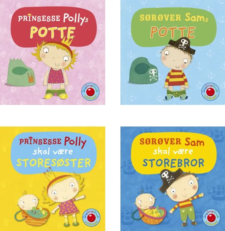 Snip Snap Snude: Polly / Sam 1-4 (æske med 48 stk. ass. - pris pr. stk. ca. kr. 14,95